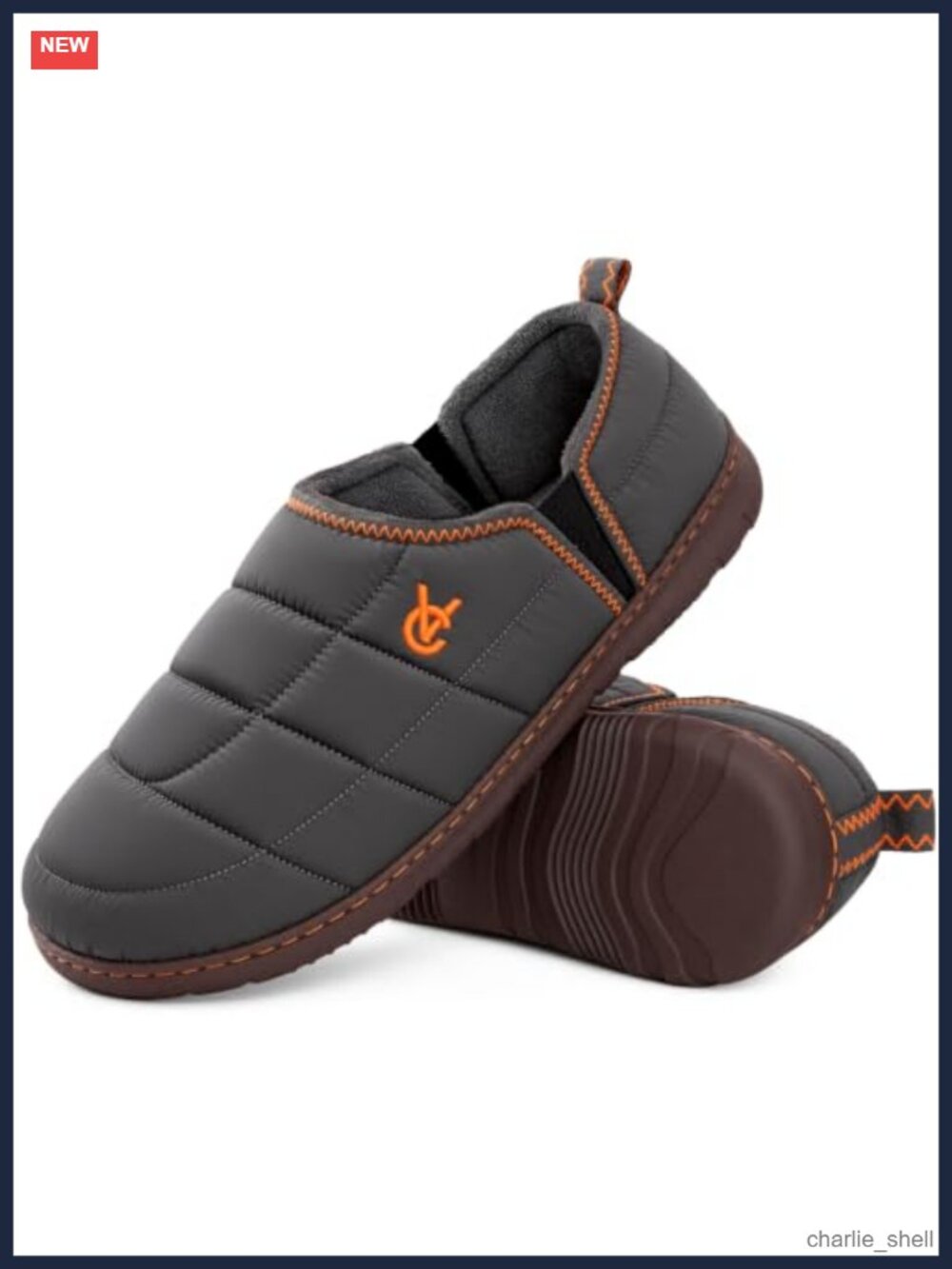 Men's Quilted Two-Tone Slippers Anti Skid Nylon Upper TPR Outsole